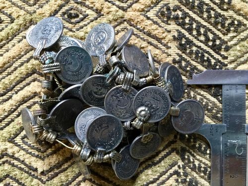 10 Pcs Small 18mm-22mm Afghan Silver Coins with Hanging Loop Pendants
