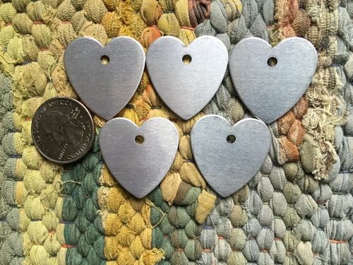 5 Heart Shaped Aluminum Tags
