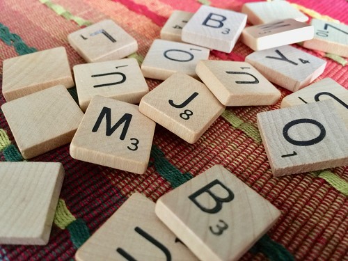 Vintage Wooden Scrabble Tiles