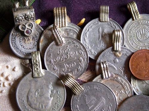 Afghan Coin Silver with Hanging Loop