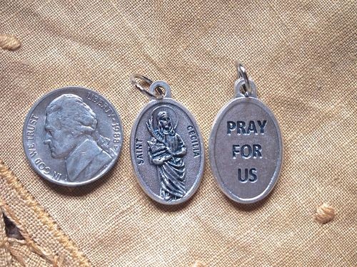St Cecelia/Cecily Patron Saint of Music Medal